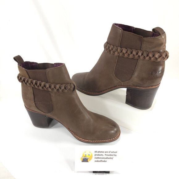 Sperry Top Sider Casual Leather Ankle Boot Womens Size 7 STS90223 Brown Black - Picture 4 of 10